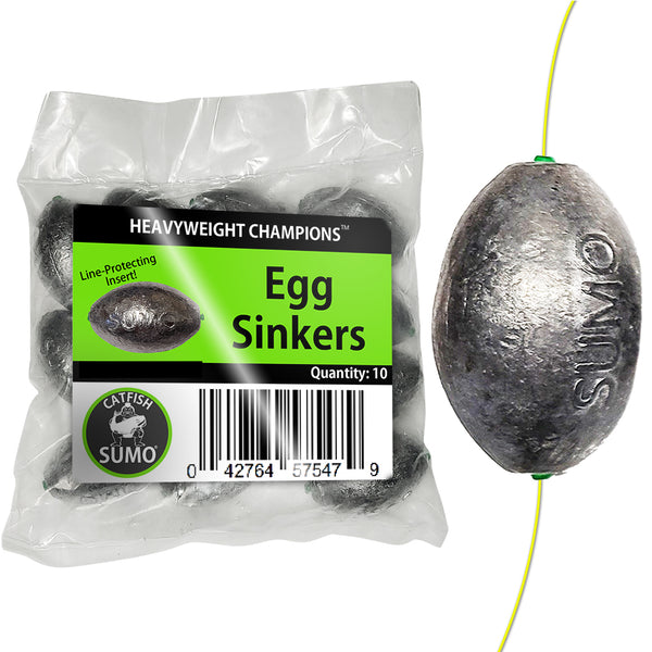 Egg Sinker with Line-Protecting Inserts to Guard Against Damage, 3oz (10 Pack)