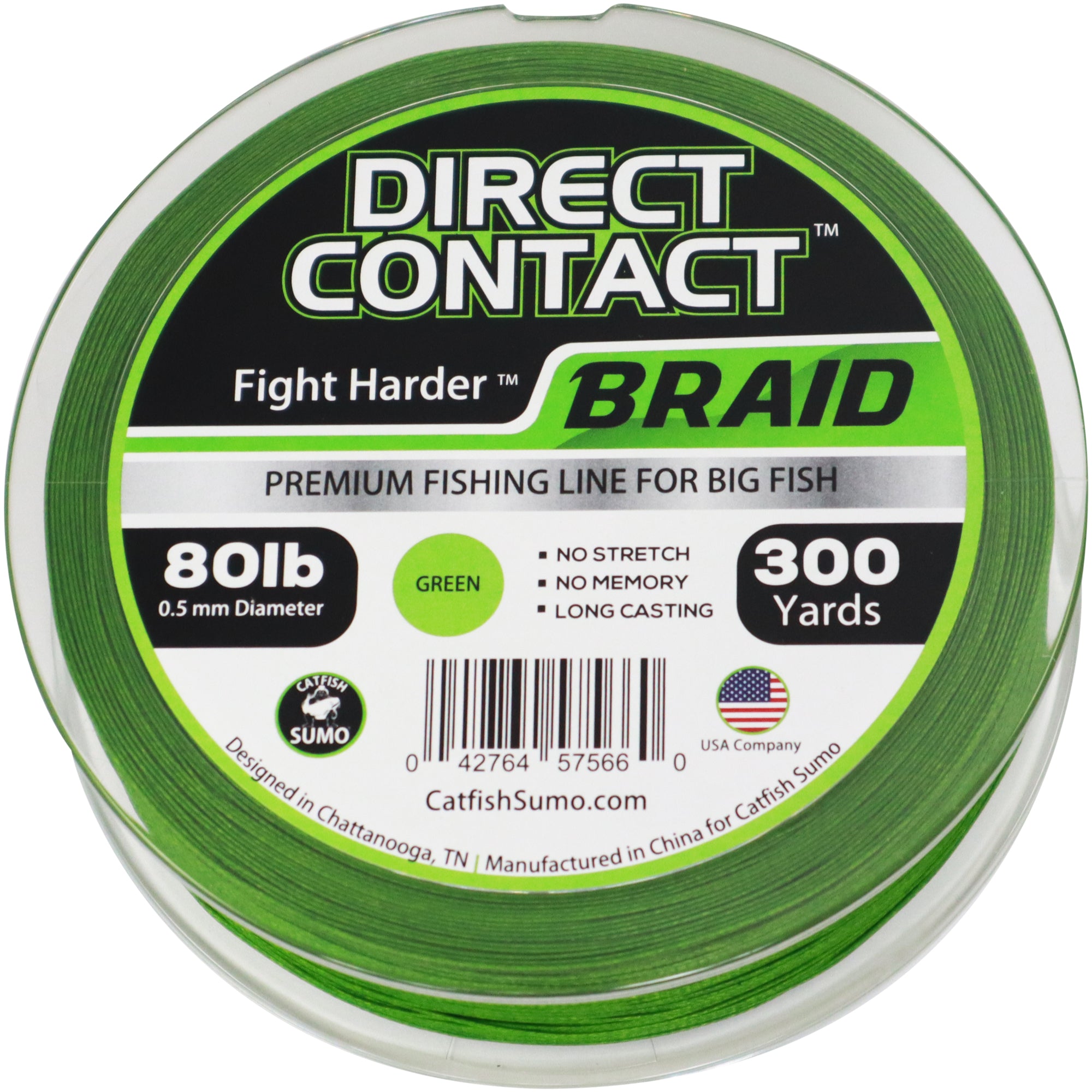 Direct Contact Premium Fishing Line for Big Fish, Braid, 300 Yard Spool 40lb / Bright White