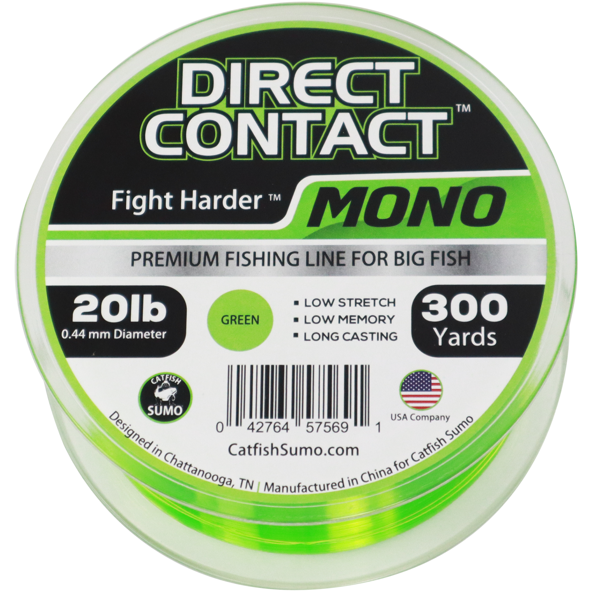 Direct Contact™ Premium Fishing Line for Big Fish, Mono, 300 Yard Spoo –  Catfish Sumo