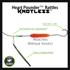 Knotless™ Inline Rattling Line Float for Catfishing Rigs (5 Inches) - Patent Pending