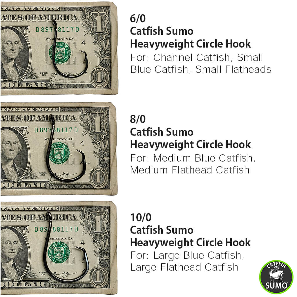 Heavyweight Circle Hooks, Octopus, Offset, Sharp for Trophy Catfish