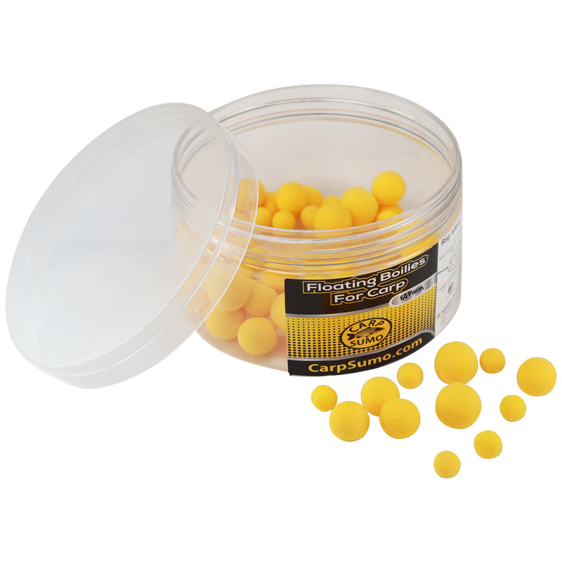 Floating Boilies for Carp (Yellow, 60ct)