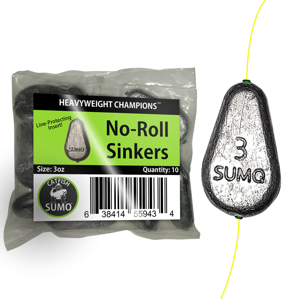 No-Roll Sinker, Premium with Line-Protecting Inserts to Guard Against Damage