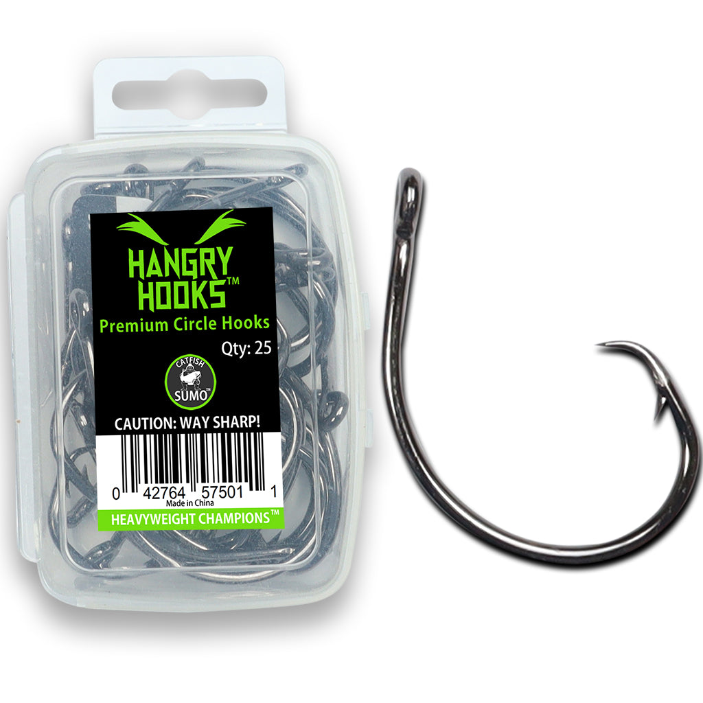 Hangry Hooks™, Premium Circle Hooks for Trophy Catfish - 8/0 / 25 Pack