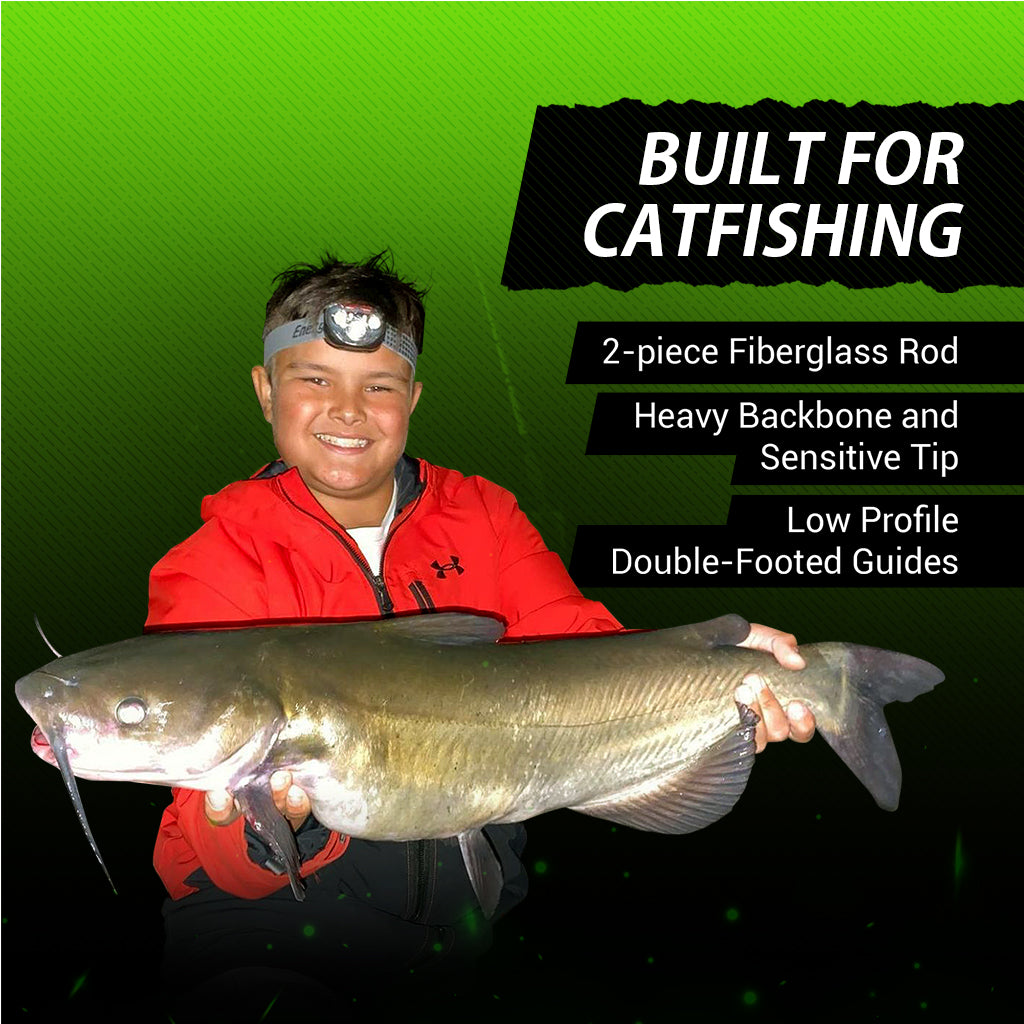  FIRE STIK 7'6 Catfish Casting Rod 2-Piece Fishing