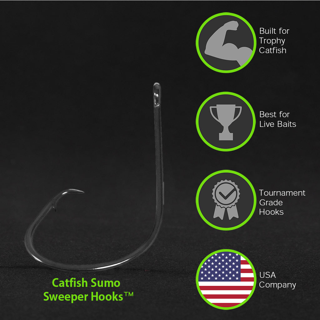 Sumo Sweeper Hook | Circle | Offset | Catfish Sumo, 8/0 / 25 Pack