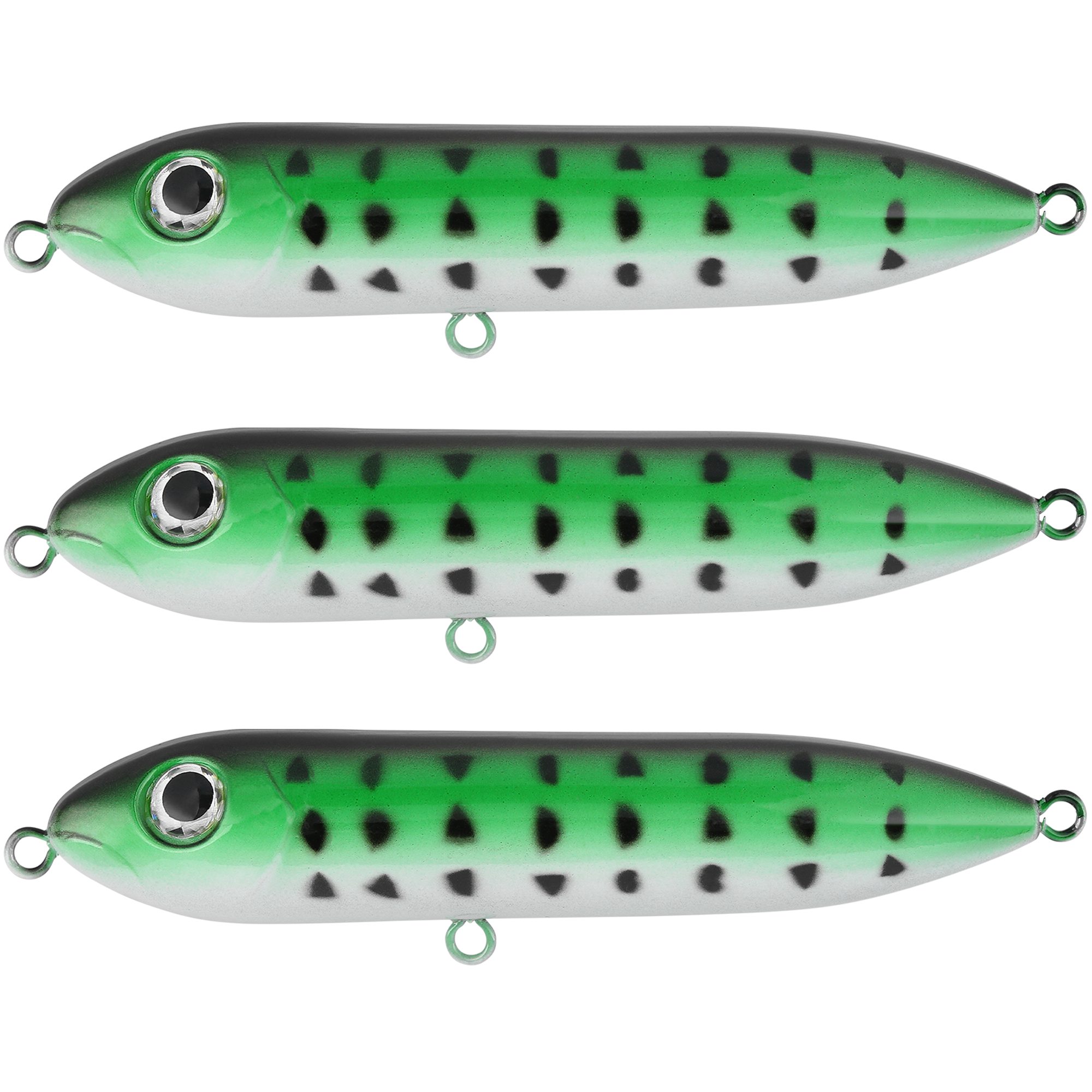 Catfish Rattling Line Float Lure for Catfishing, Demon Dragon Style Peg for Santee Rig Fishing, 4 inch (3-Pack, Green Crappie)