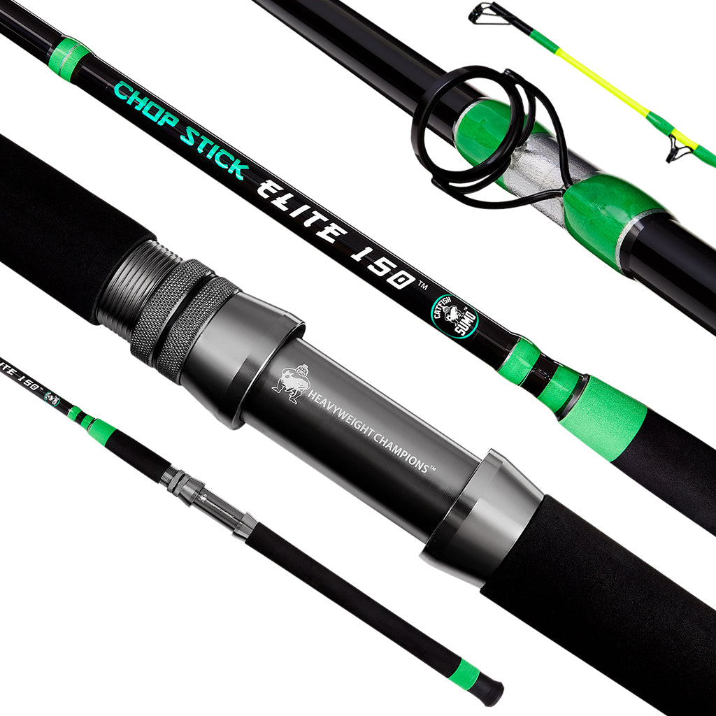 8ft Catfish Spinning Rod Two Piece Catfish Rod Stainless Steel Fishing Rods  US