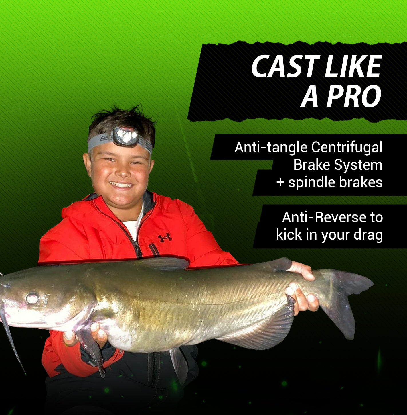 Black CL60 Baitcast Fishing Reel Muskie Catfish & Saltwater