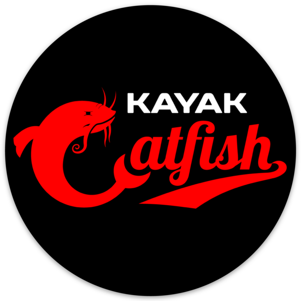 Kayak Catfish Decals, Weatherproof Stickers by 's Kayak Catfish Kayak Catfish Logo - 4 Round