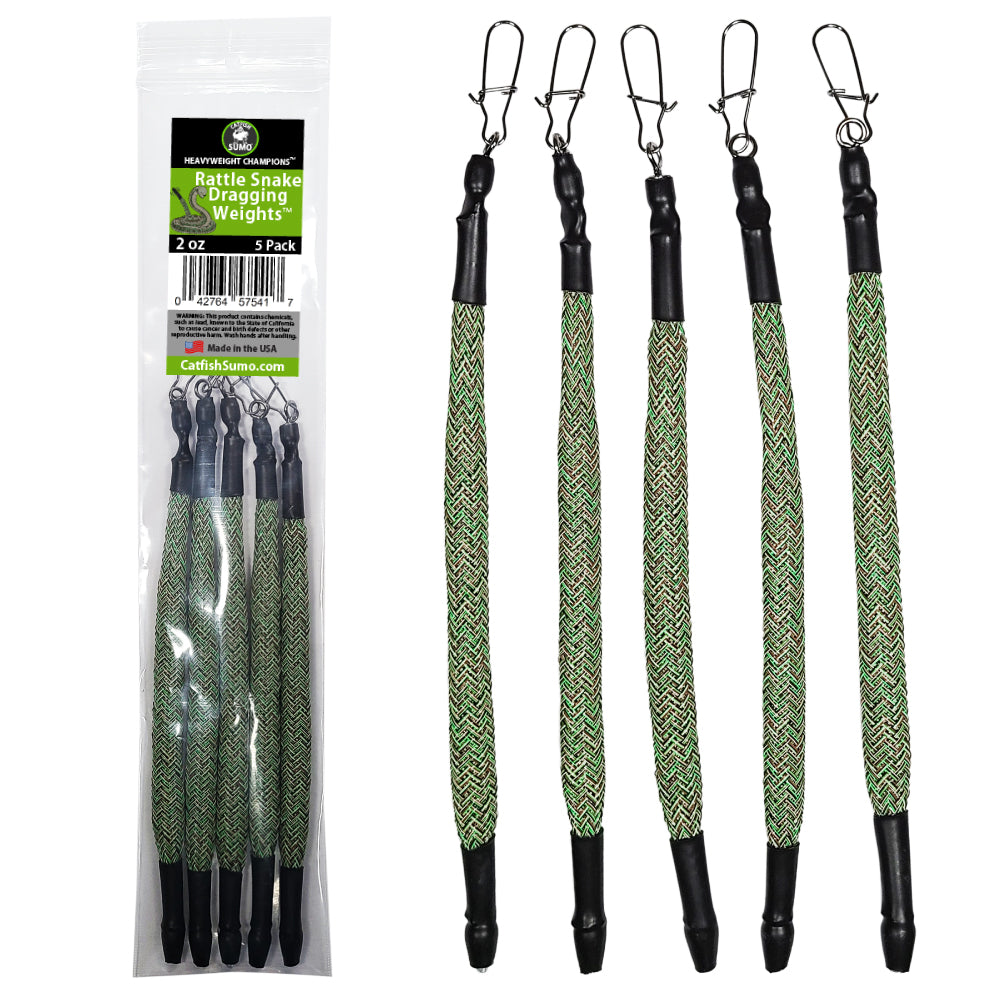 Rattle Snake Dragging Weights, Rattling Sinkers for Easily Drifting and Trolling Through Snags, Without Hangups, Size: 2oz (5 Pack)