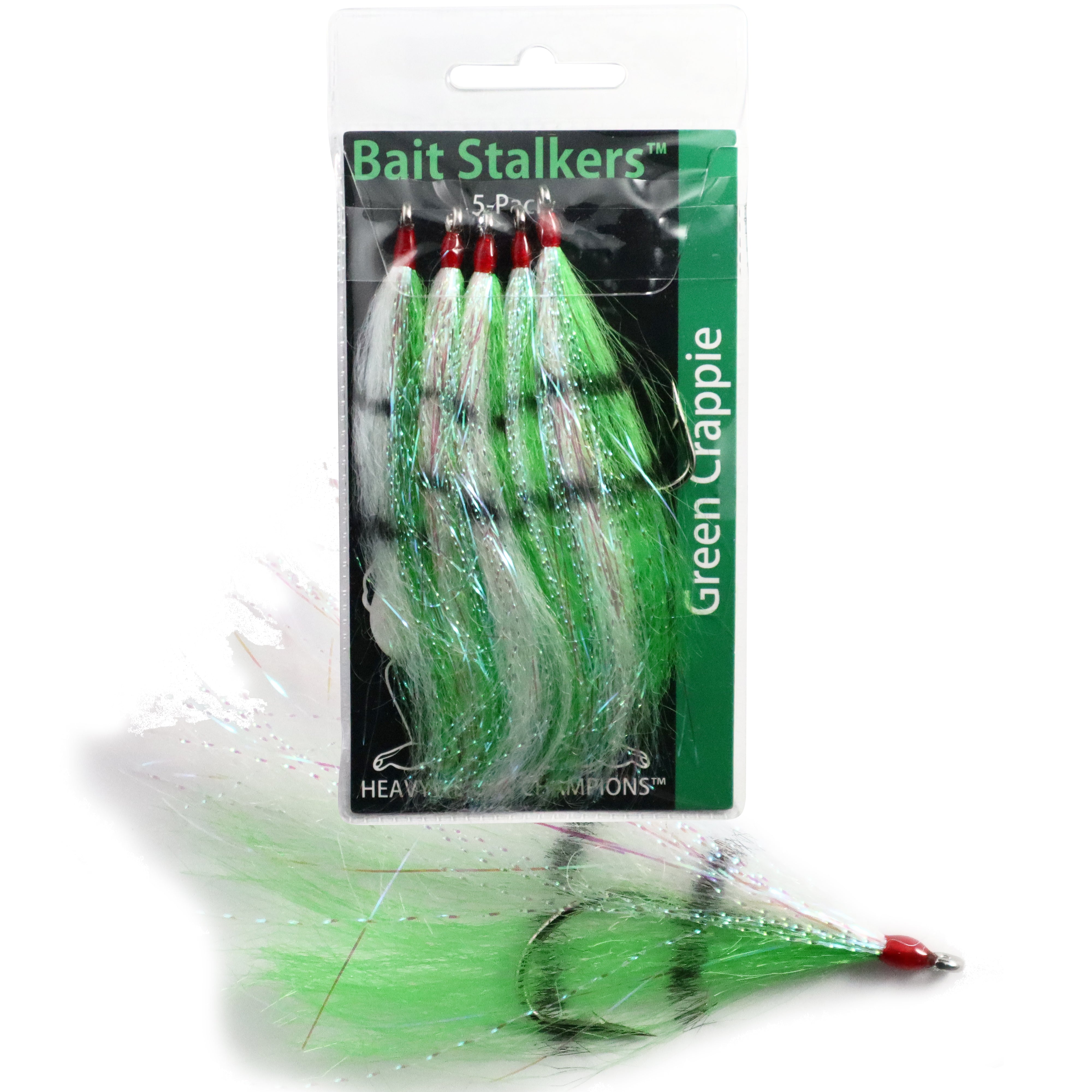 Bait Stalkers: Stinger Flies to Catch Extra Catfish, 5-Pack, Green Crappie