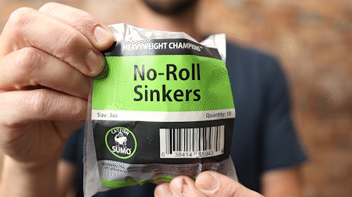 No-Roll Sinker, Premium with Line-Protecting Inserts to Guard Against Damage